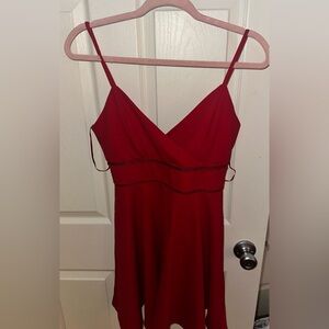 Adjustable Red Spaghetti Strap Dress